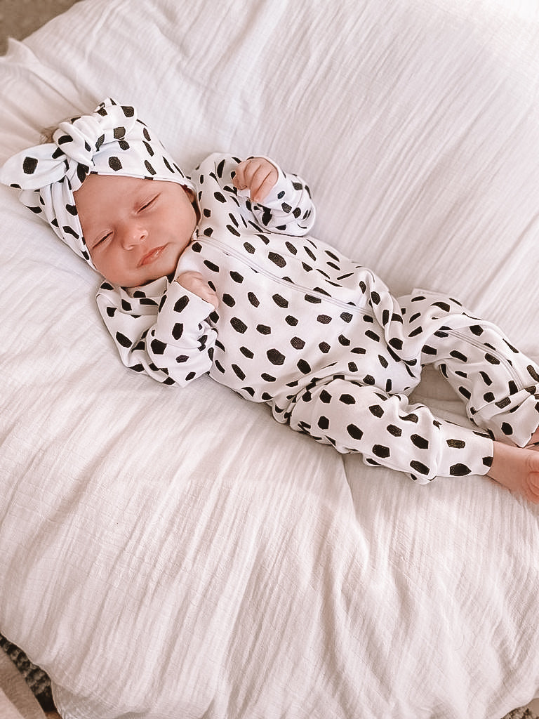 Organic Full Bodysuit - Black Cheetah