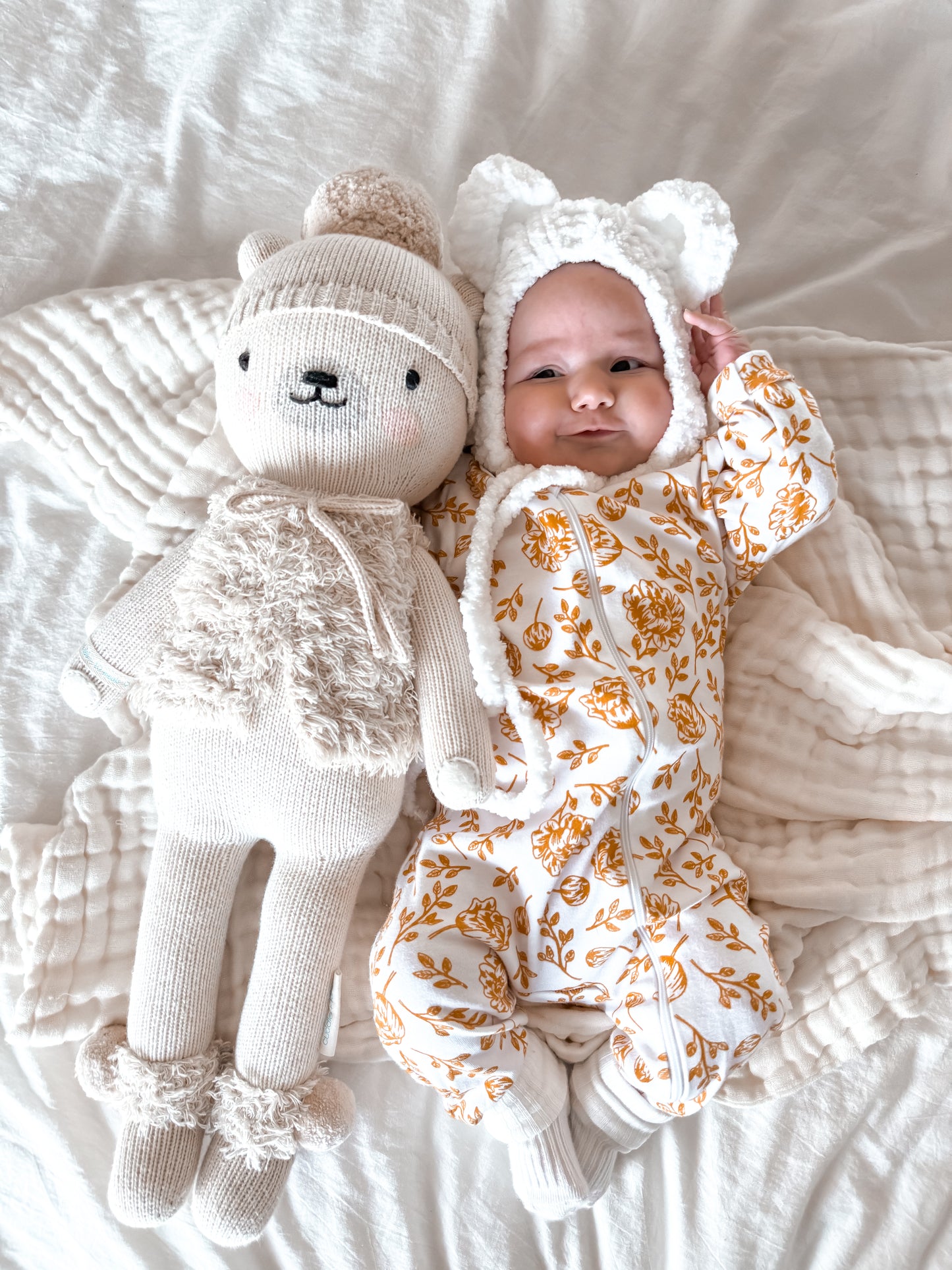 Organic Full Bodysuit - Golden Peony
