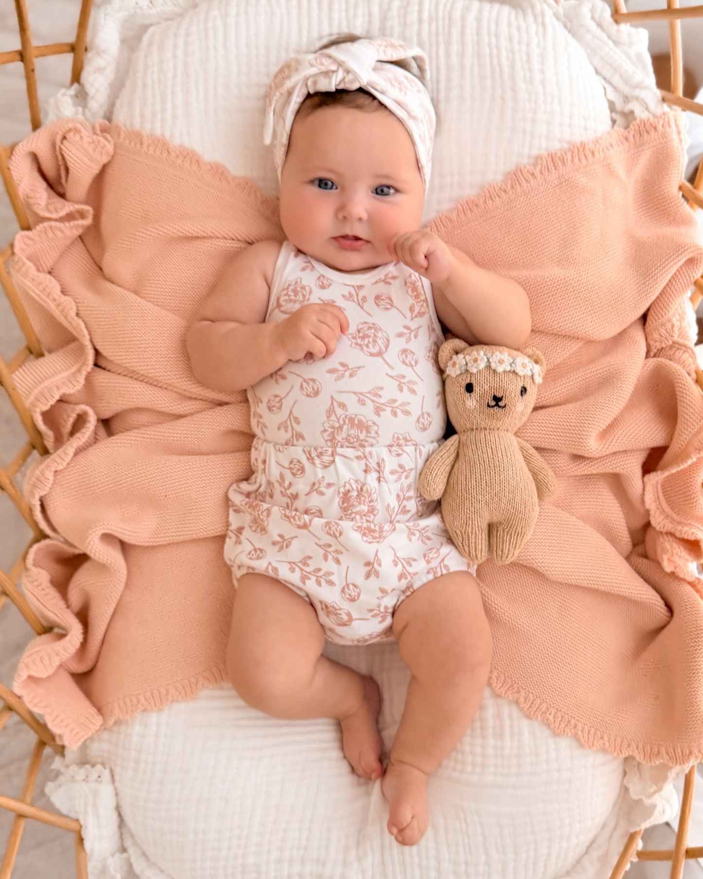Organic Singlet Bodysuit - Blush Peony