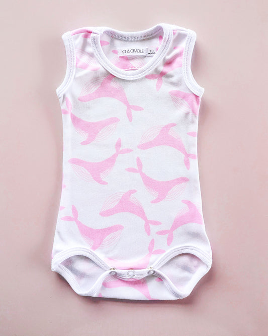 Organic Singlet Bodysuit - Pink Whale