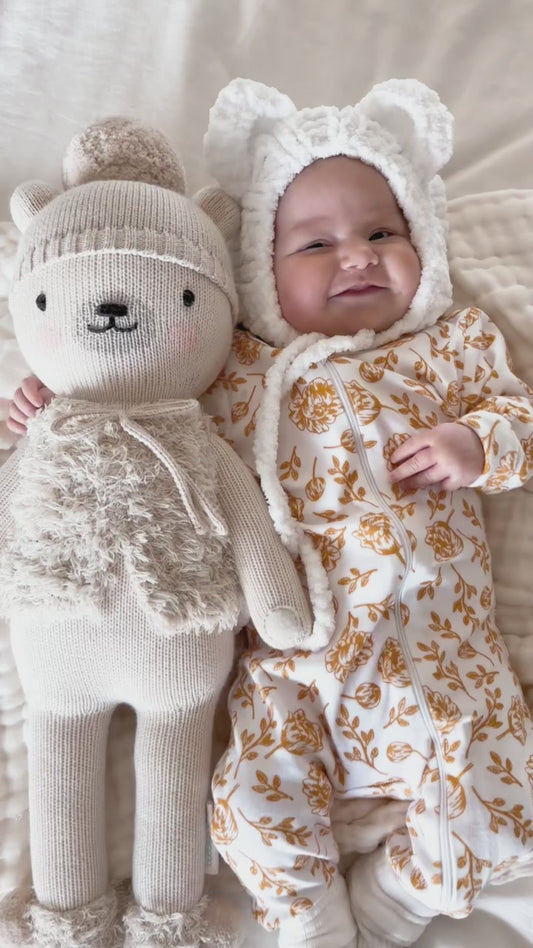Organic Full Bodysuit - Golden Peony