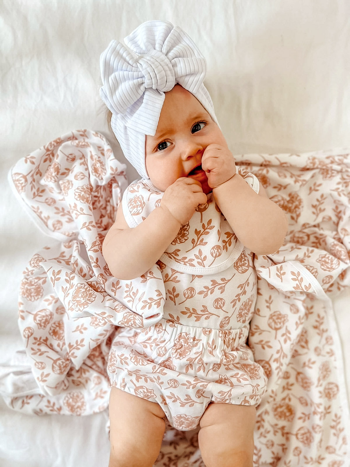 Organic Baby Blanket - Blush Peony