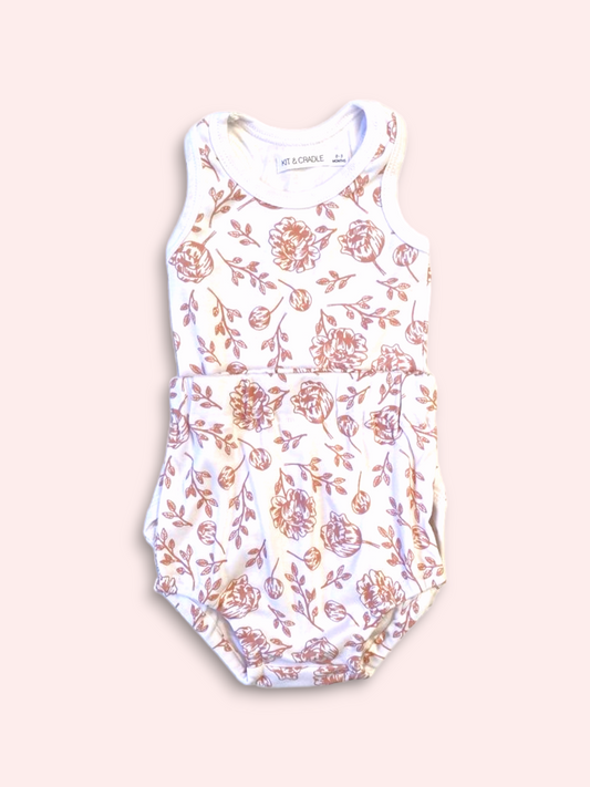 Bib & Bloomers Set - Blush Peony