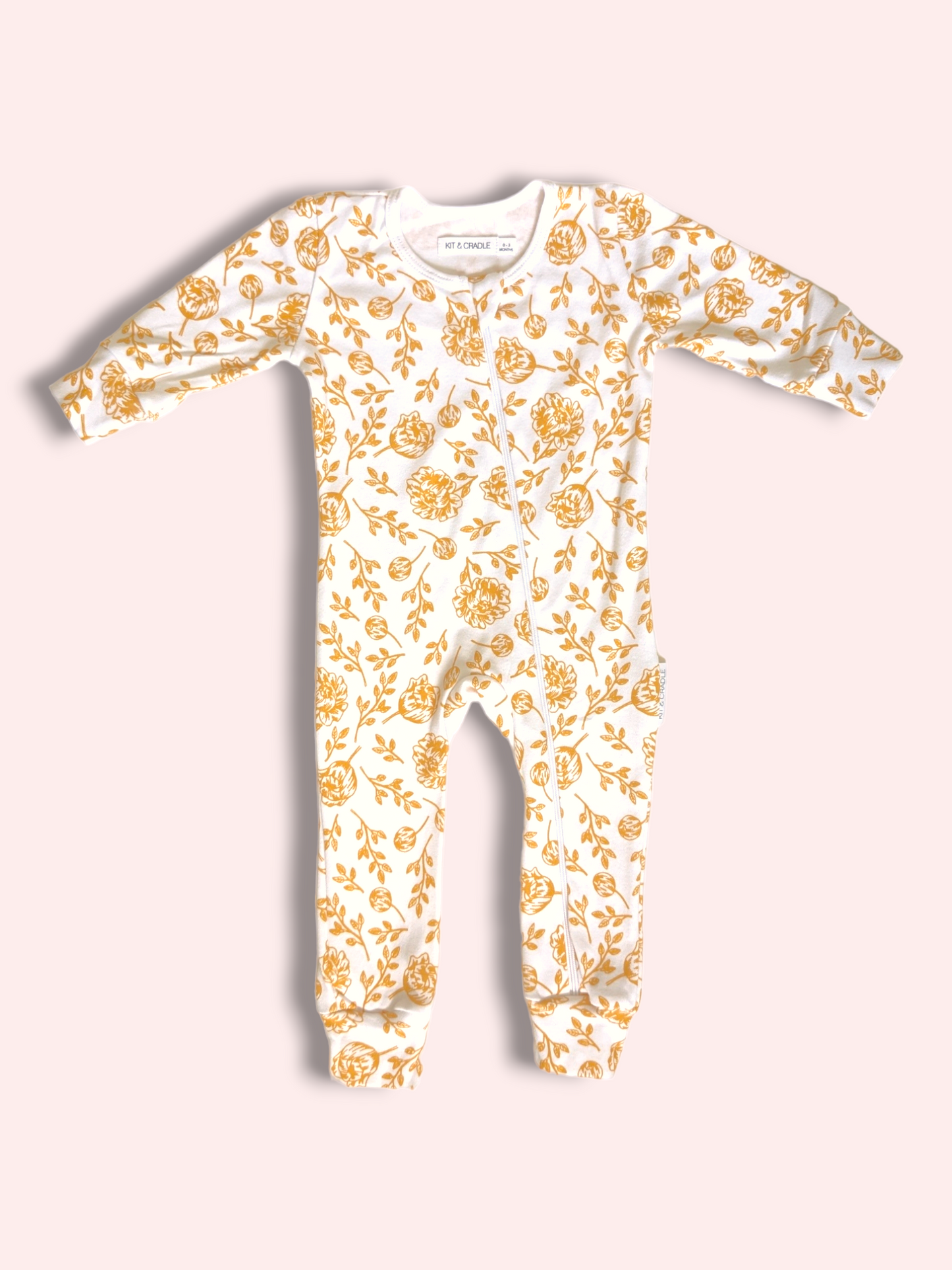 Organic Full Bodysuit - Golden Peony