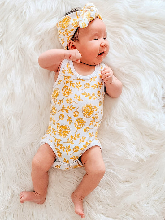 Singlet & Bloomers Set - Golden Peony