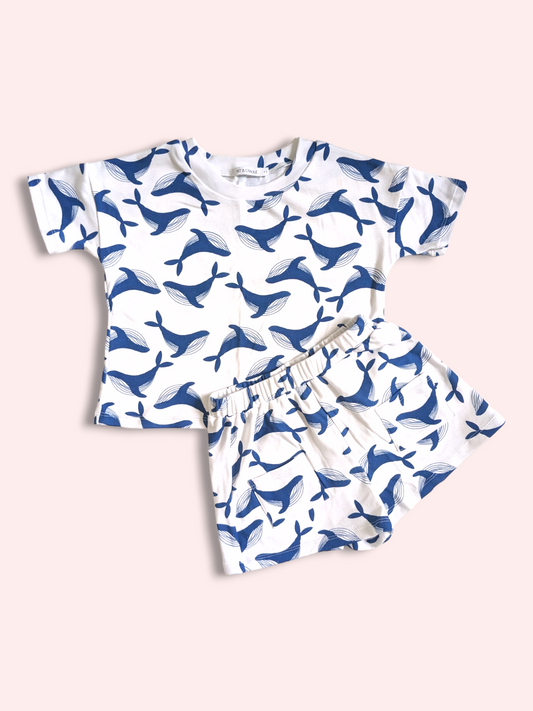 Tee & Shorts Set - Whale