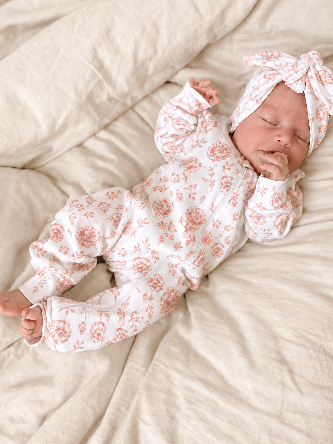 Organic Full Bodysuit - Blush Peony