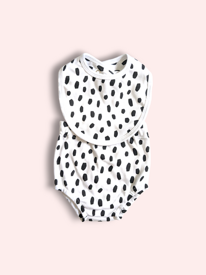 Singlet & Bloomers Set - Black Cheetah