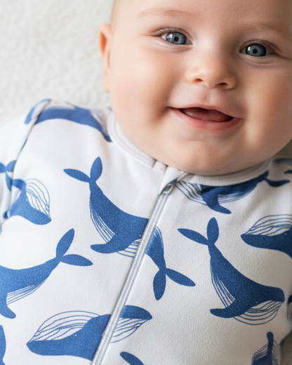Organic Full Bodysuit - Whale