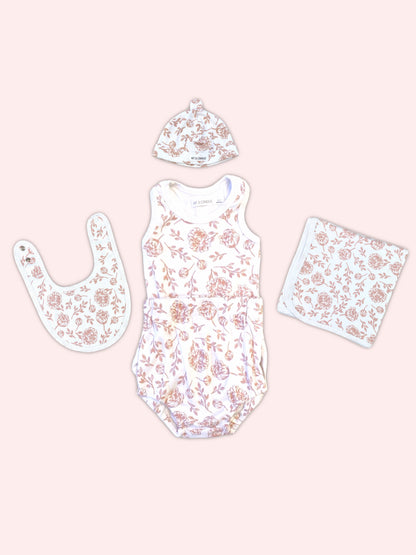 Organic Cotton Newborn 5-Piece Gift Set – Blush Peony