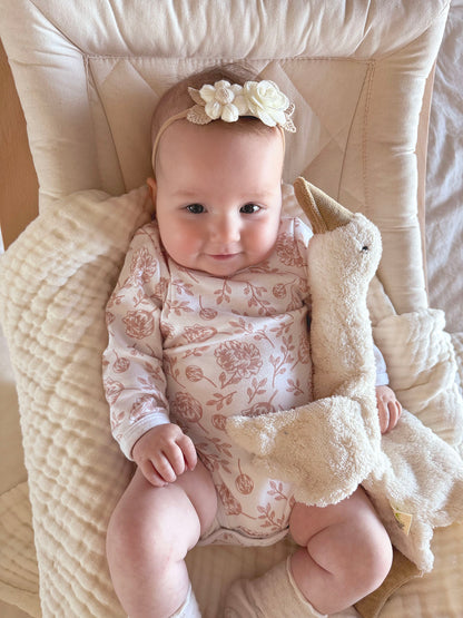 Long Sleeve Bodysuit - Blush Peony