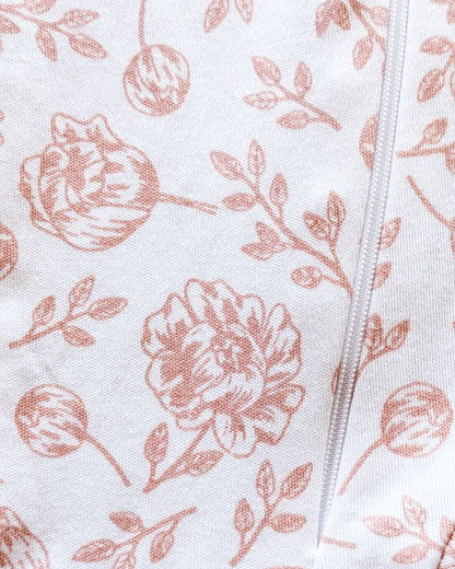 Short Sleeve Romper - Blush Peony