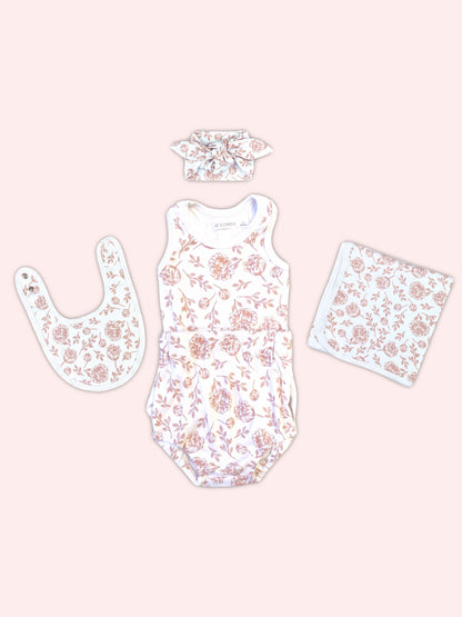 Organic Cotton Newborn 5-Piece Gift Set – Blush Peony