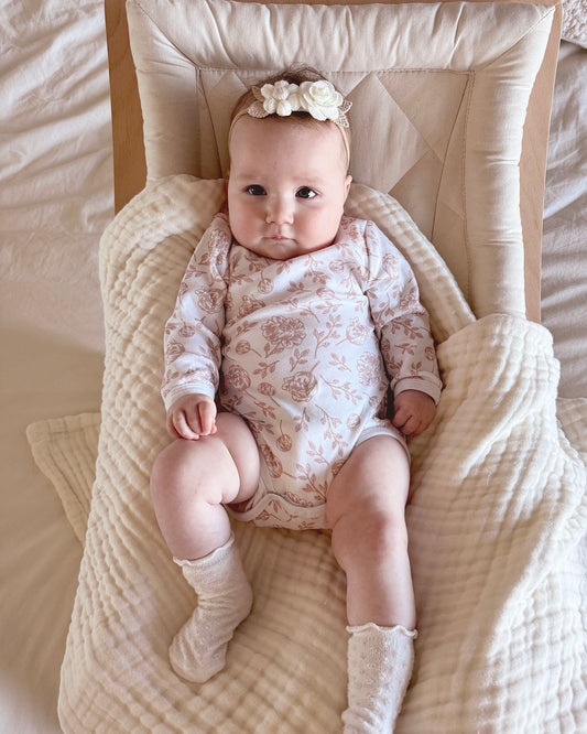 Long Sleeve Bodysuit - Blush Peony