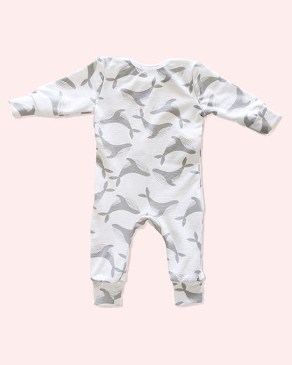 Organic Full Bodysuit - Grey Whale