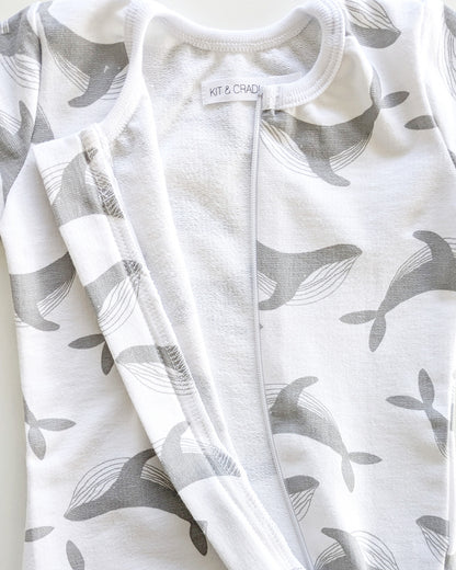 Organic Full Bodysuit - Grey Whale