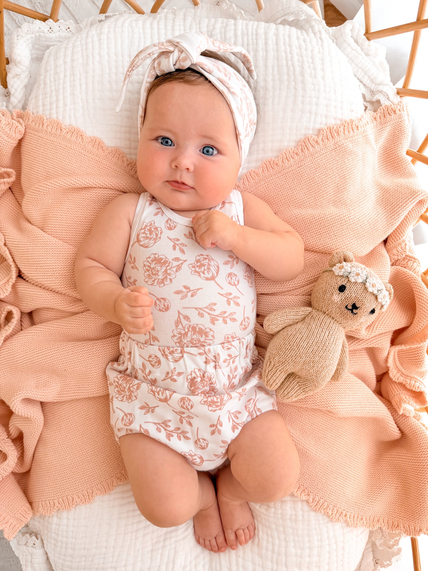 Singlet & Bloomers Set - Blush Peony
