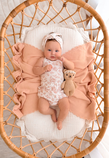 Organic Singlet Bodysuit - Blush Peony