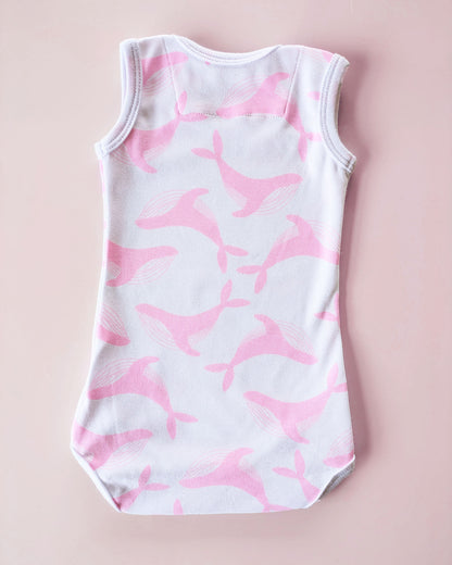 Organic Singlet Bodysuit - Pink Whale