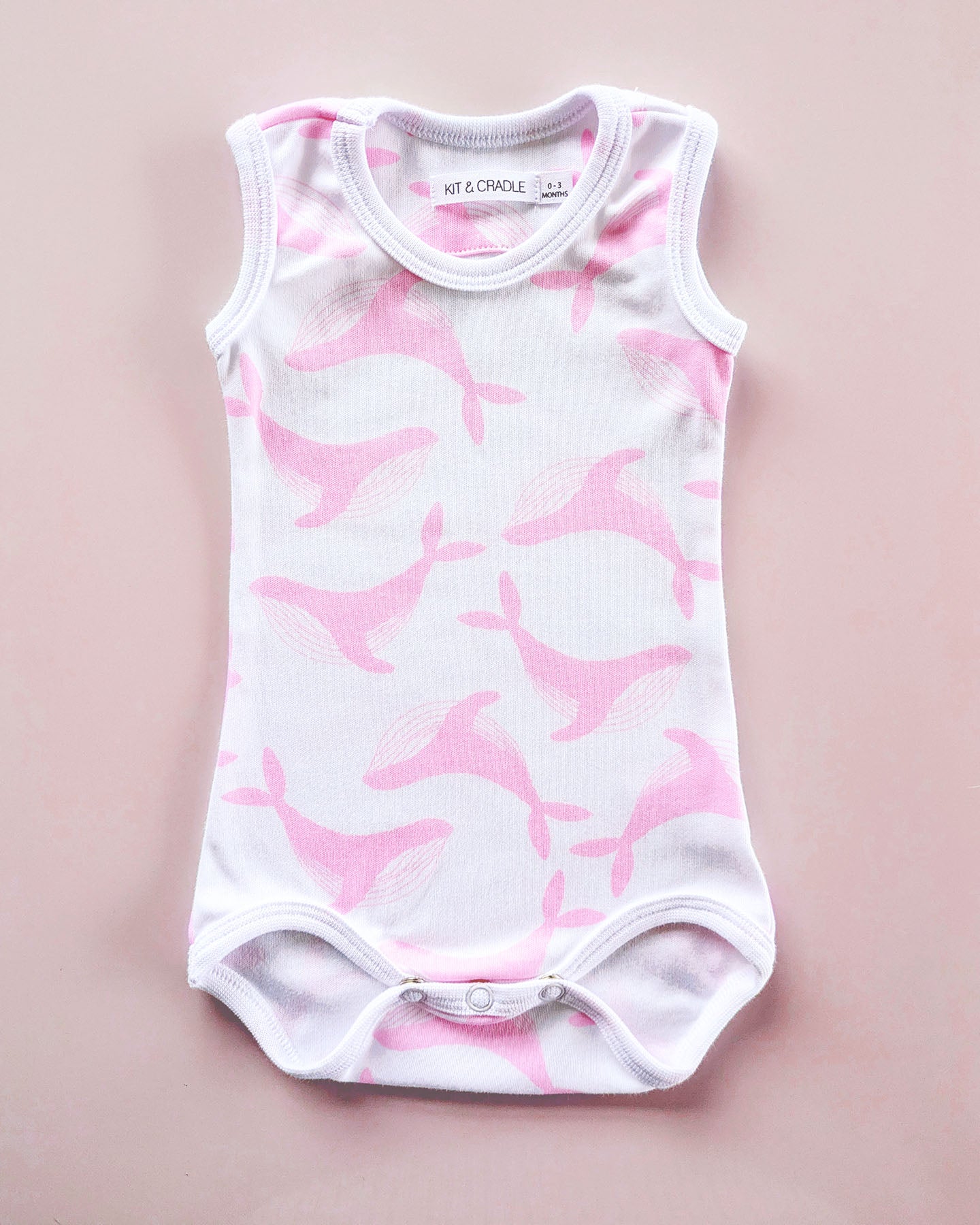 Organic Singlet Bodysuit - Pink Whale