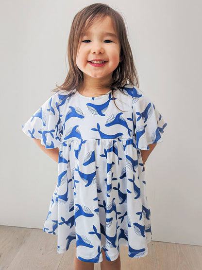 We Fly High Dress - Whale