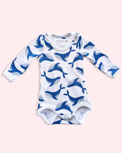 Long Sleeve Bodysuit - Blue Whale