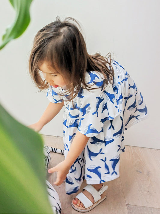 We Fly High Dress - Blue Whale
