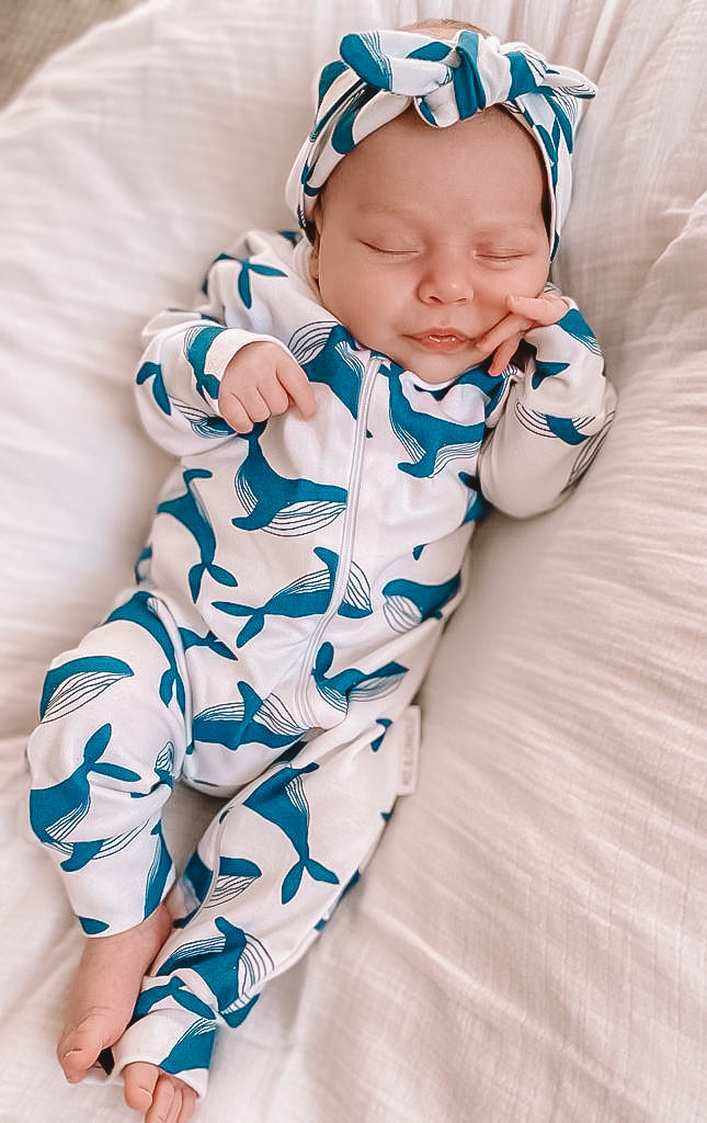 Organic Full Bodysuit - Whale