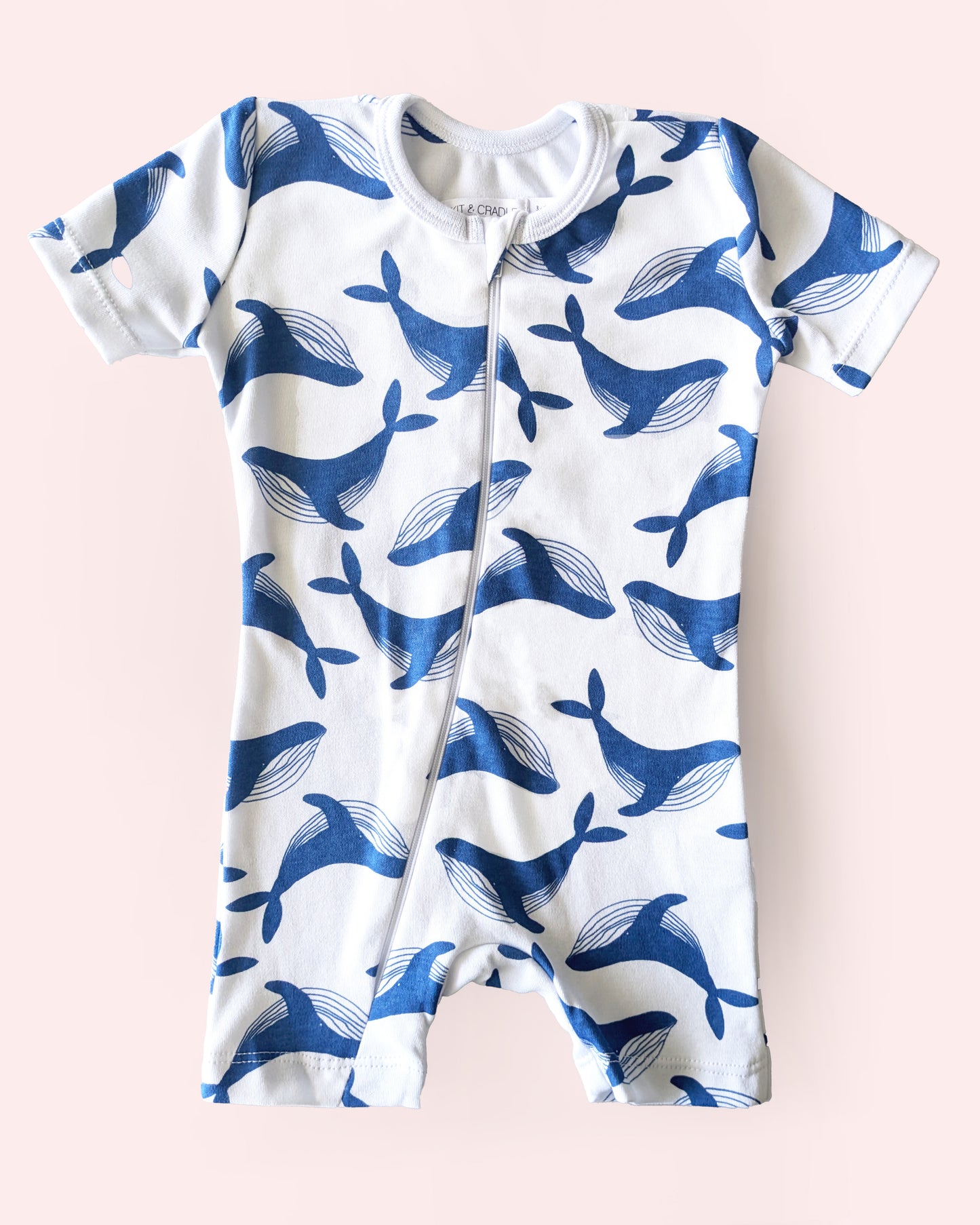 Short Sleeve Romper - Whale