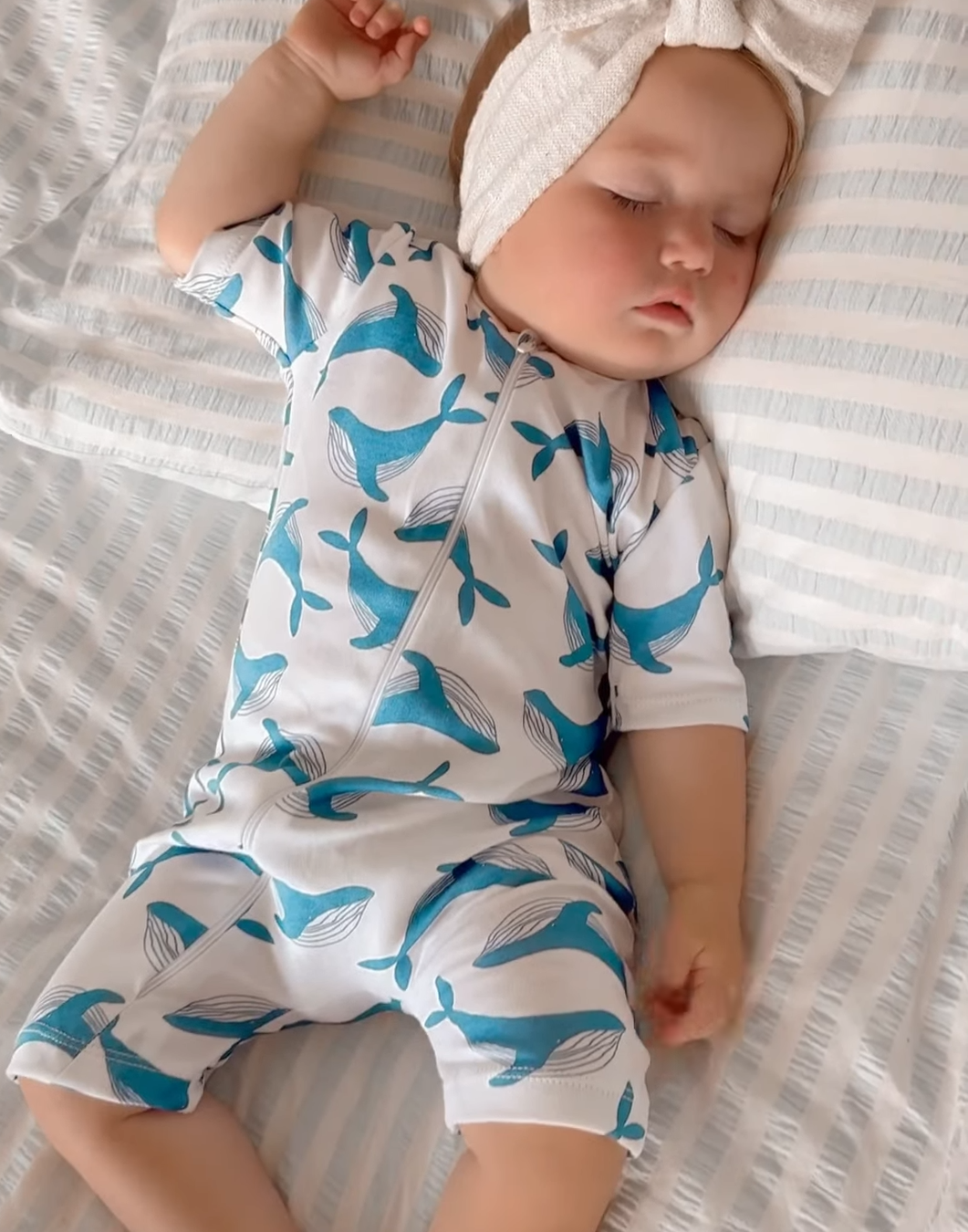 Short Sleeve Romper - Whale