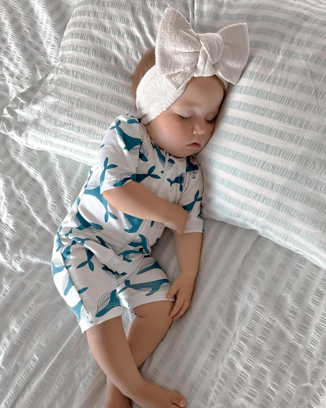 Short Sleeve Romper - Whale