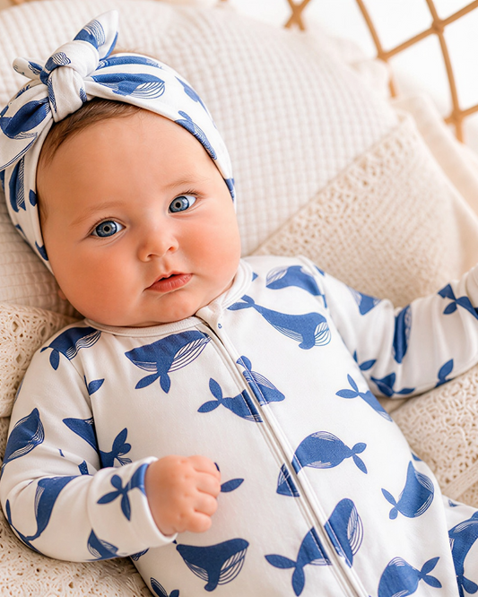 Organic Full Bodysuit - Whale