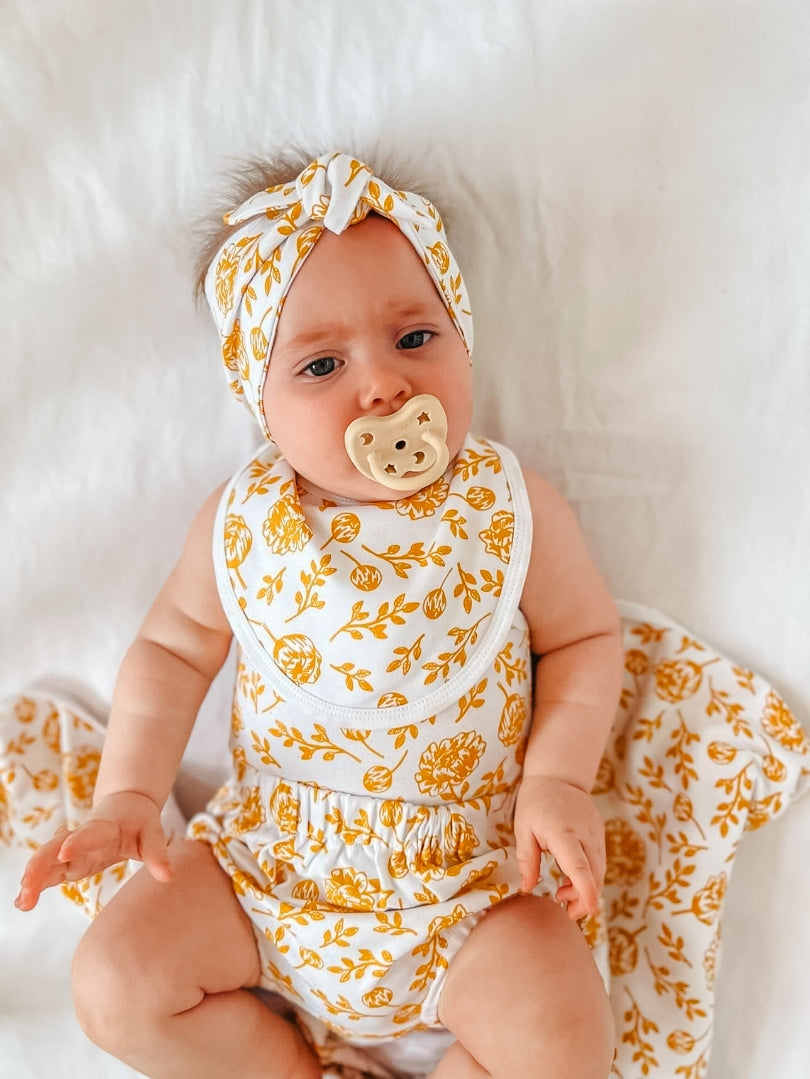 Baby Bib - Golden Peony