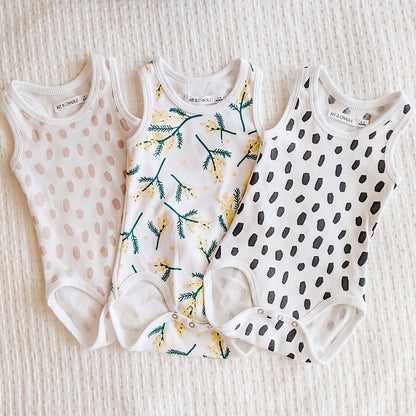 SALE Organic Singlet Bodysuit - Blush Cheetah