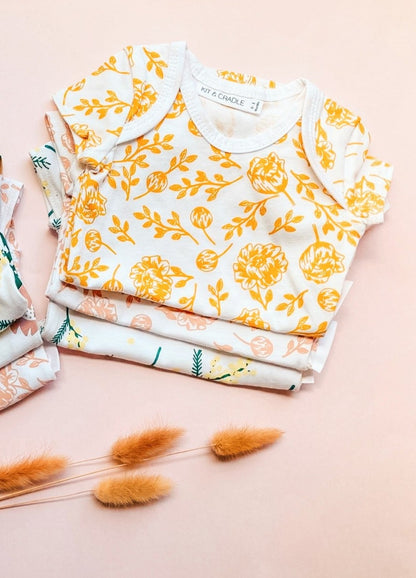 SALE Short Sleeve Bodysuit - Golden Peony