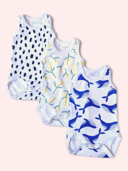 Triple Pack - Singlet Bodysuit Bundle for Boys