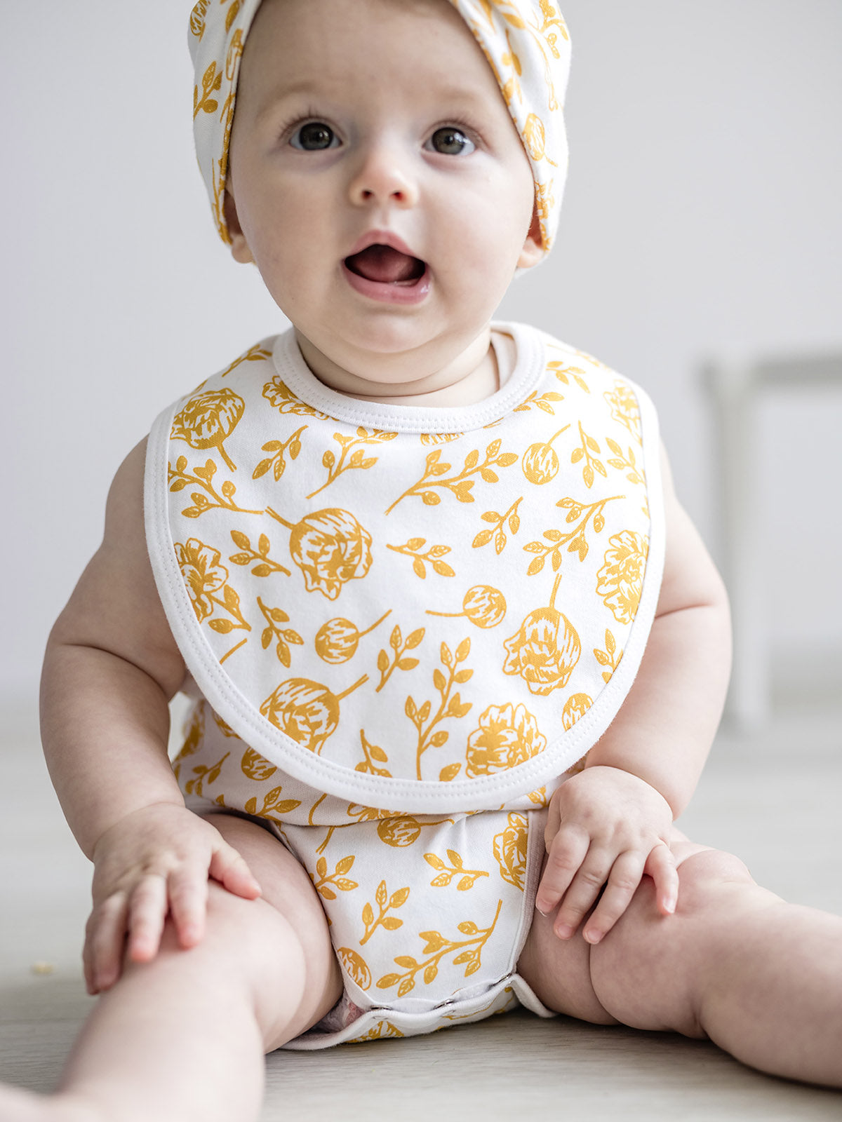 Baby Bib - Golden Peony