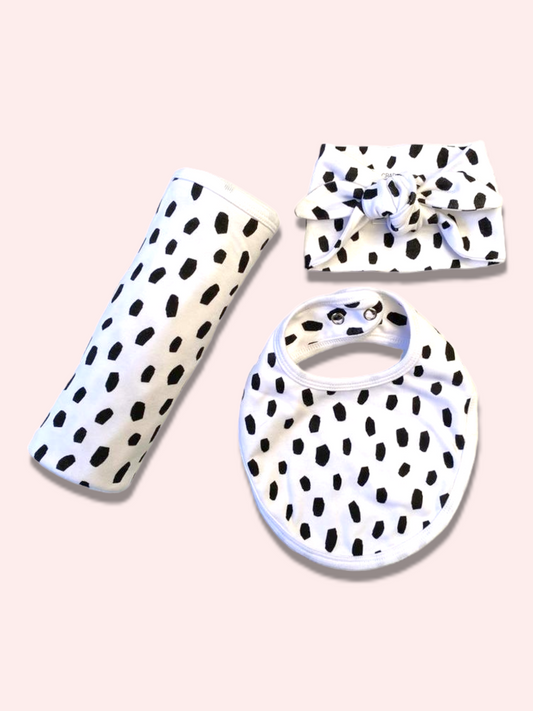 Newborn Accessories Bundle with Headband - Black Cheetah