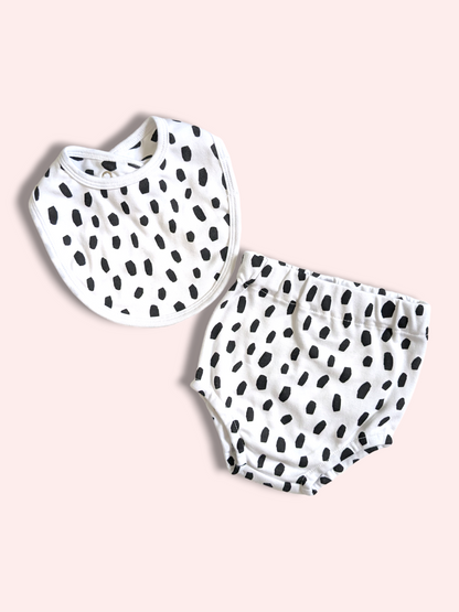 Bib & Bloomers Set - Black Cheetah
