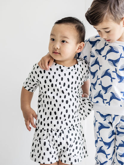 Tee & Shorts Set - Black Cheetah