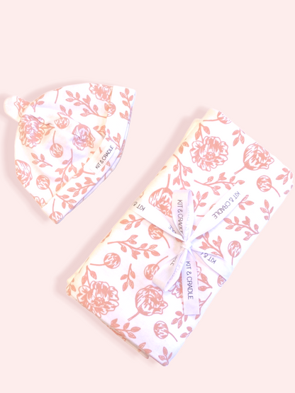 New Arrival Set with Beanie - Blush Peony