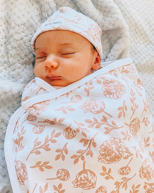Organic Baby Blanket - Blush Peony
