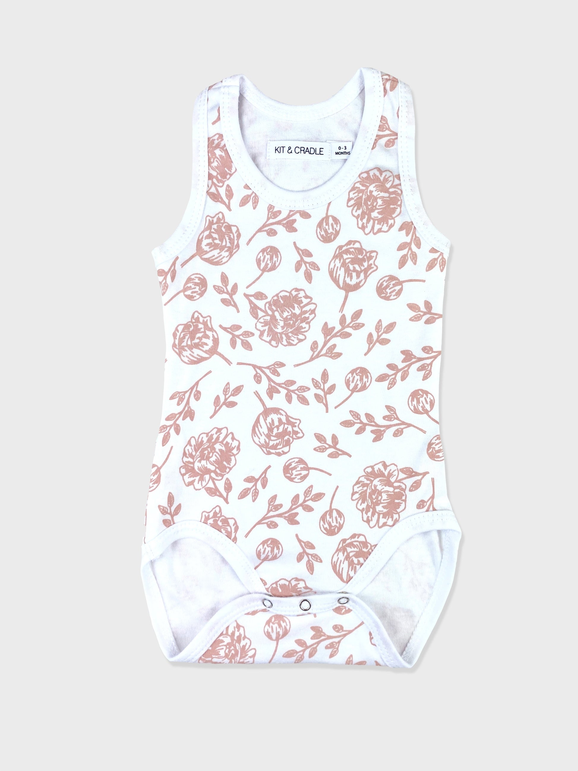 Blush Peony Baby Bodysuit Kit & Cradle