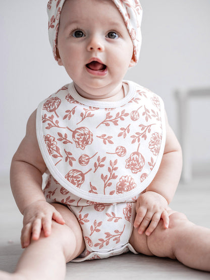 Bib & Bloomers Set - Blush Peony