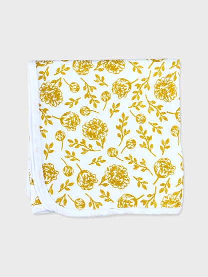 Organic Baby Blanket - Golden Peony