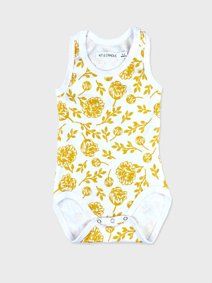 Golden Peony Baby Bodysuit Kit & Cradle