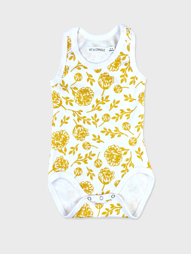 Golden Peony Baby Bodysuit Kit & Cradle