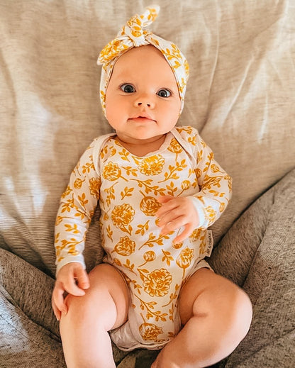 Knot Headband - Golden Peony