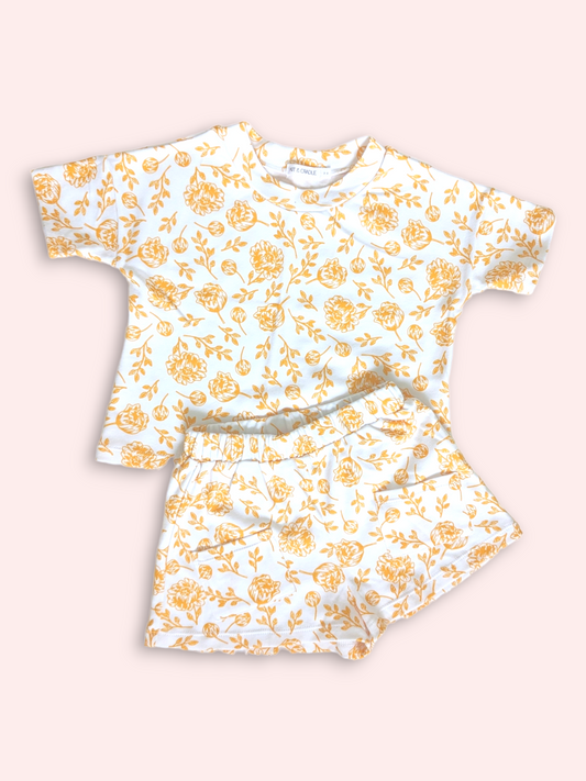 Tee & Shorts Set - Golden Peony