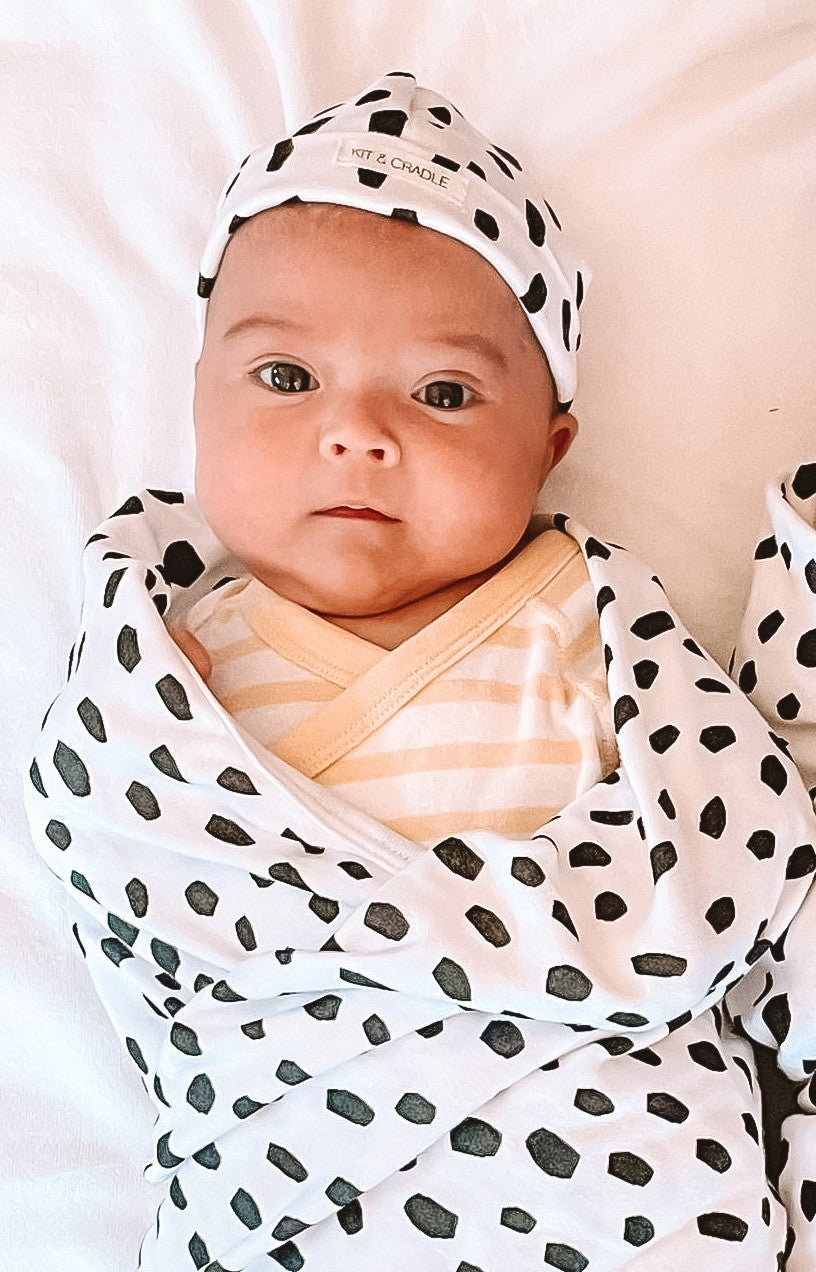Newborn Beanie - Black Cheetah